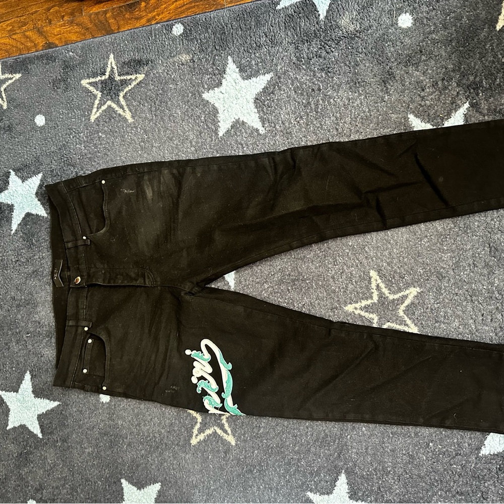 AMIRI Black Jeans with Graphic Design